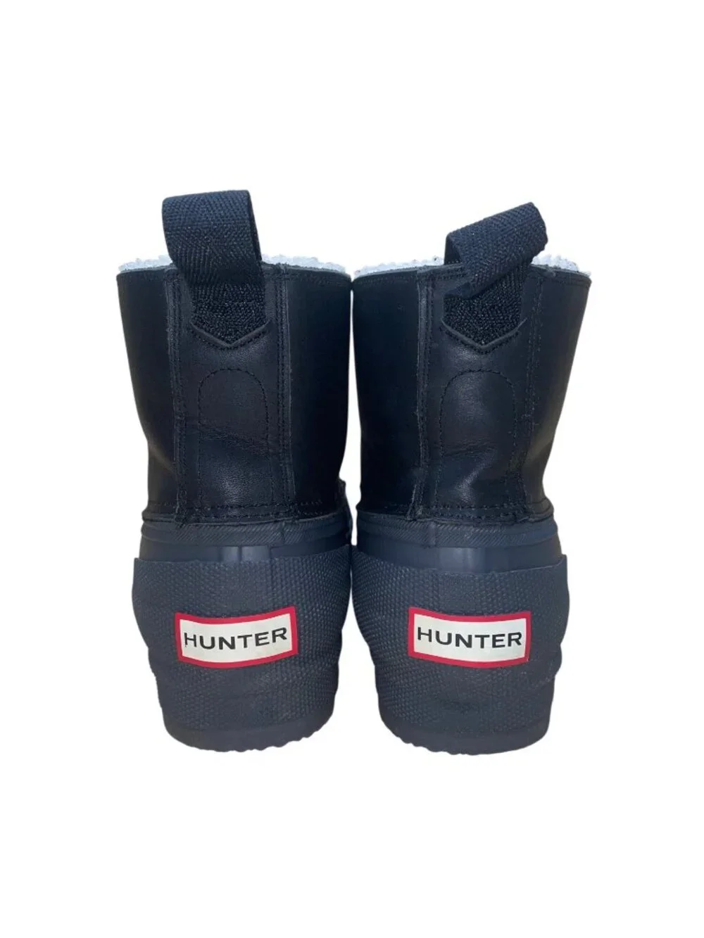 Hunter Men’s Black Rubber Insulated Lining Lace-Up Waterproof Duck Boots Size 10
